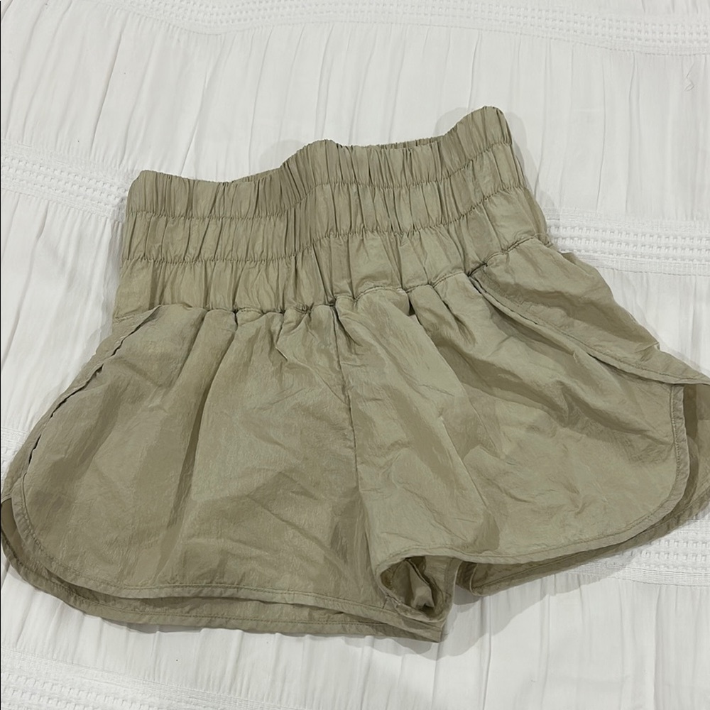 Women's Tan High-Waisted Shorts